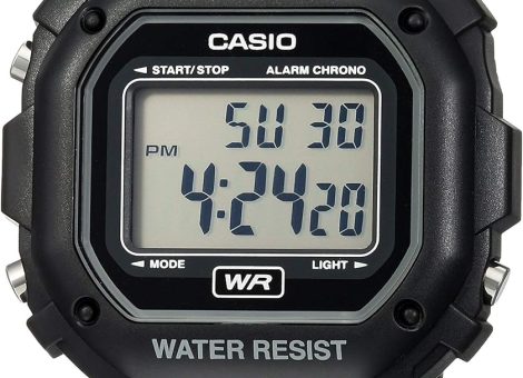 F108WH Series | Men’s Digital Watch | Illuminator | Water Resistant | LED Light | Daily Alarm | 1/100 SEC Stopwatch | 3 Hands (HR, Min, SEC) | Date/Day Display | Daily Alarm | 7 Year Battery