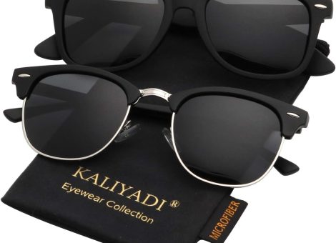 Polarized Sunglasses for Men and Women Semi-Rimless Frame Driving Sun glasses UV Blocking