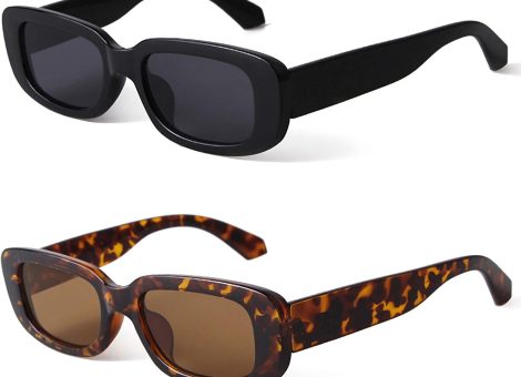 Retro Rectangle Sunglasses Women and Men Vintage Small Square Sun Glasses UV Protection Glasse